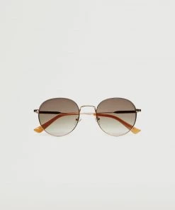 Mango Metallic Frame Sunglasses Gold