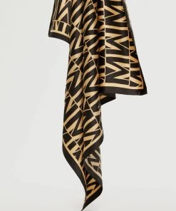 Mango Printed Scarf With Logo Black -Mango Jewellery Wallets Belts For Women Sales unnamed file 2135