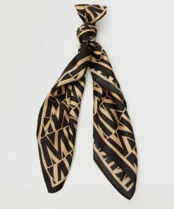 Mango Printed Scarf With Logo Black -Mango Jewellery Wallets Belts For Women Sales unnamed file 2137