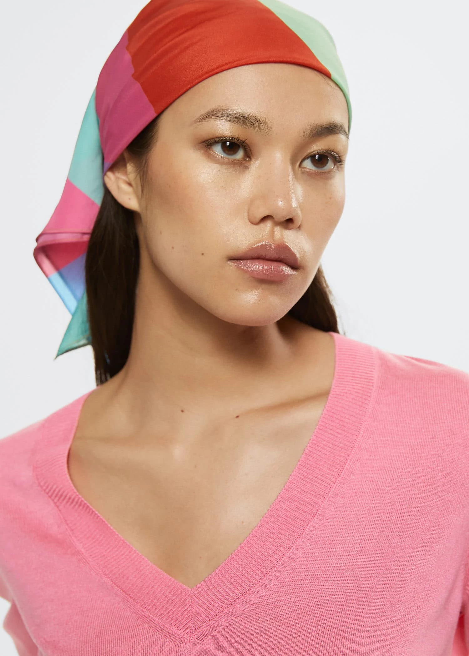 Mango Geometric Printed Foulard Pink 2 Mango Geometric Printed Foulard Pink - Image 2