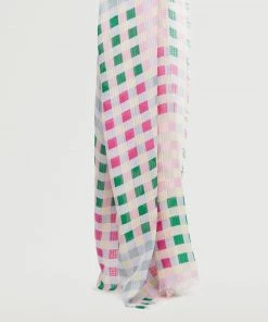 Mango Check Printed Scarf Pink -Mango Jewellery Wallets Belts For Women Sales unnamed file 2159