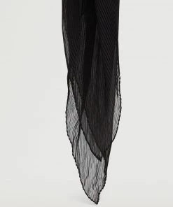 Mango Semi-transparent Textured Scarf Black