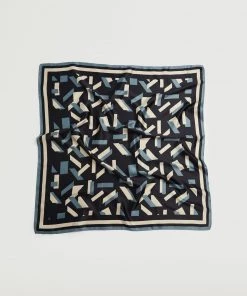 Mango Printed Scarf Blue