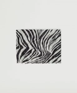 Mango Animal Print Scarf Black -Mango Jewellery Wallets Belts For Women Sales unnamed file 2198