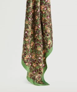 Mango Floral Printed Scarf Green -Mango Jewellery Wallets Belts For Women Sales unnamed file 2206