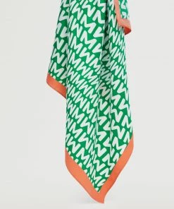 Mango Printed Scarf With Logo Orange -Mango Jewellery Wallets Belts For Women Sales unnamed file 2225