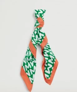Mango Printed Scarf With Logo Orange -Mango Jewellery Wallets Belts For Women Sales unnamed file 2226