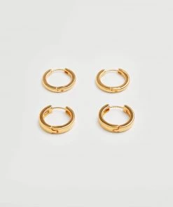 Mango Earring Hoop Set Gold