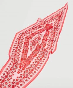 Mango Printed Silk Square Pink