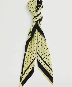 Mango Pleated Polka Dots Scarf Black -Mango Jewellery Wallets Belts For Women Sales unnamed file 2237