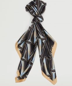 Mango Printed Scarf With Logo Blue -Mango Jewellery Wallets Belts For Women Sales unnamed file 2243