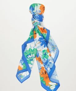 Mango Flowers Printed Scarf Blue -Mango Jewellery Wallets Belts For Women Sales unnamed file 2248