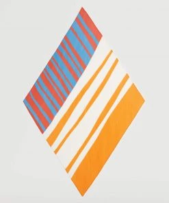 Mango Printed Pleated Scarf Ecru