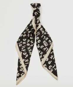 Mango Letters Print Handkerchief Black -Mango Jewellery Wallets Belts For Women Sales unnamed file 2309