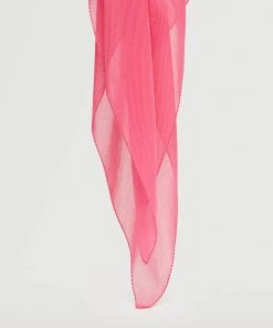 Mango Semi-transparent Textured Scarf Pink -Mango Jewellery Wallets Belts For Women Sales unnamed file 2317