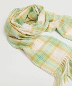 Mango Fringed Check Scarf Green -Mango Jewellery Wallets Belts For Women Sales unnamed file 2340
