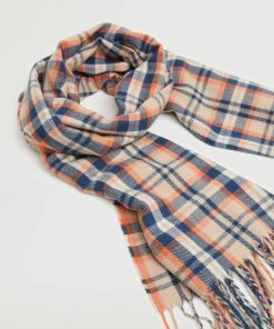 Mango Fringed Check Scarf Medium Brown -Mango Jewellery Wallets Belts For Women Sales unnamed file 2346