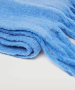 Mango Fringed Edge Wool-blend Scarf Blue -Mango Jewellery Wallets Belts For Women Sales unnamed file 2367