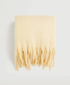 Mango Fringed Edge Wool-blend Scarf Blue -Mango Jewellery Wallets Belts For Women Sales unnamed file 2377