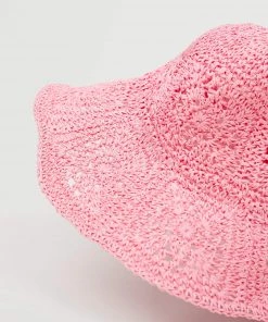 Mango Braided Bucket Hat Pink
