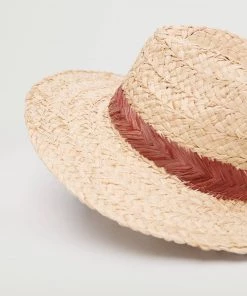 Mango Braided Straw Hat Ecru