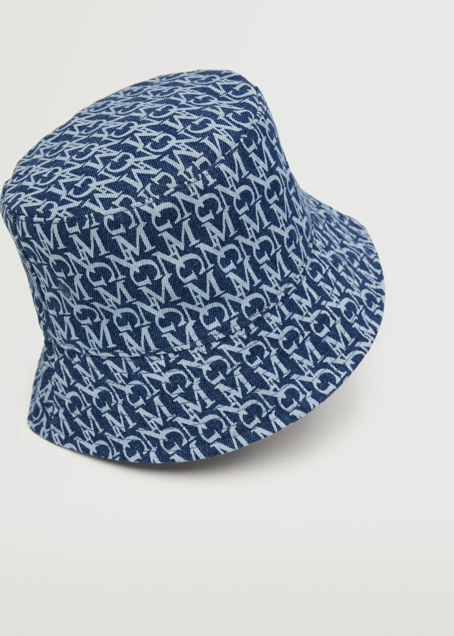 Mango Bucket Hat With Logo Medium Blue 1 Mango Bucket Hat With Logo Medium Blue
