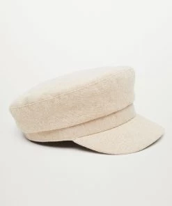 Mango Cotton Canvas Cap Ecru