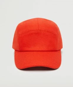 Mango Wool Cap With Visor Orange