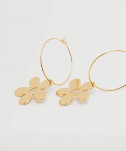 Mango Hoop Flower Earrings Gold -Mango Jewellery Wallets Belts For Women Sales unnamed file 256