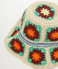 Mango Crochet Bucket Hat Ecru