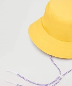 Mango Bucket Hat With Straps Yellow