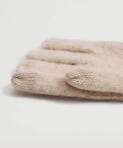 Mango Chunky-knit Gloves Light Heather Grey