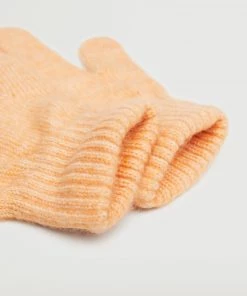 Mango Ribbed Knit Gloves Pastel Green