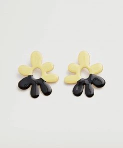 Mango Floral Earrings Black