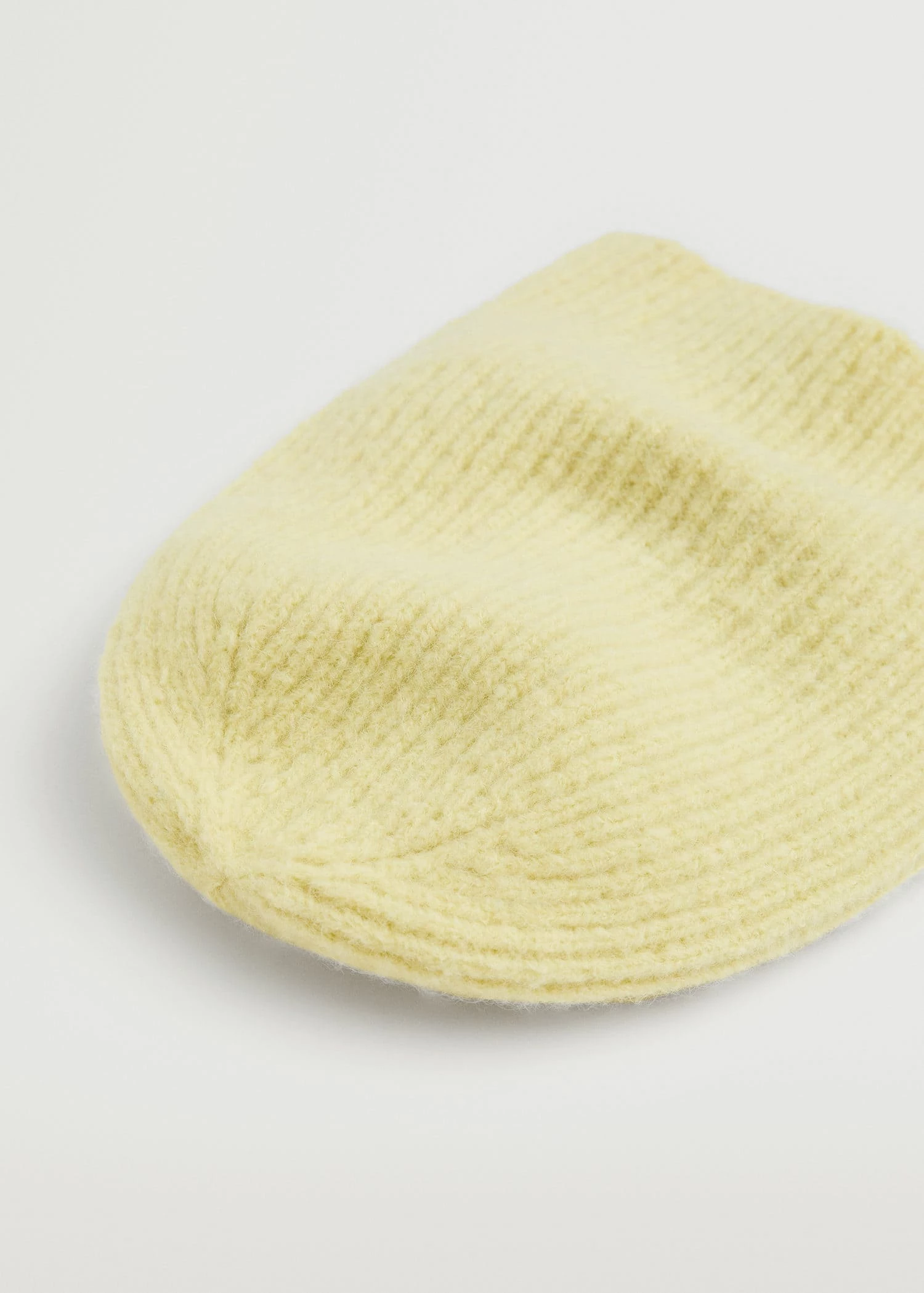 Mango Ribbed Knit Beanie Lime 1 Mango Ribbed Knit Beanie Lime