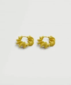 Mango Metallic Hoop Earrings Orange