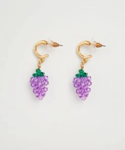 Mango Crystal Beads Earrings Gold