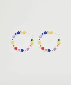 Mango Bead Loop Earrings Gold