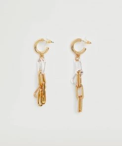 Mango Hoop Pendant Earrings Gold