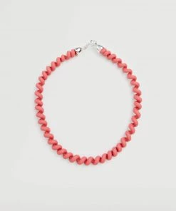 Mango Clay Necklace Neon Pink