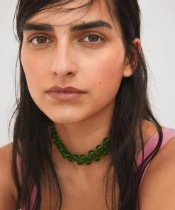 Mango Crystal Chain Necklace Gold