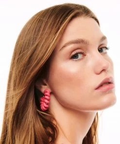 Mango Clay Hoop Earrings Neon Pink -Mango Jewellery Wallets Belts For Women Sales unnamed file 364