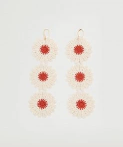 Mango Crochet Cotton Earrings Ecru