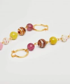 Mango Beaded Pendant Earrings Pink -Mango Jewellery Wallets Belts For Women Sales unnamed file 390