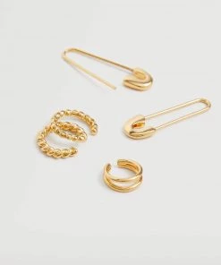Mango Mixed Earring Set Gold -Mango Jewellery Wallets Belts For Women Sales unnamed file 393