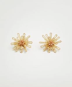 Mango Crystal Beads Earrings Gold