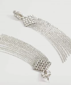 Mango Crystal Pendant Earrings Silver -Mango Jewellery Wallets Belts For Women Sales unnamed file 434