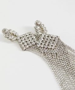 Mango Crystal Pendant Earrings Silver -Mango Jewellery Wallets Belts For Women Sales unnamed file 436