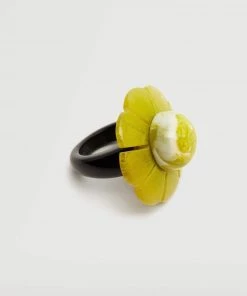 Mango Resin Flower Ring Mustard -Mango Jewellery Wallets Belts For Women Sales unnamed file 454