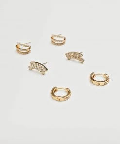 Mango Crystal Pack Earrings Gold